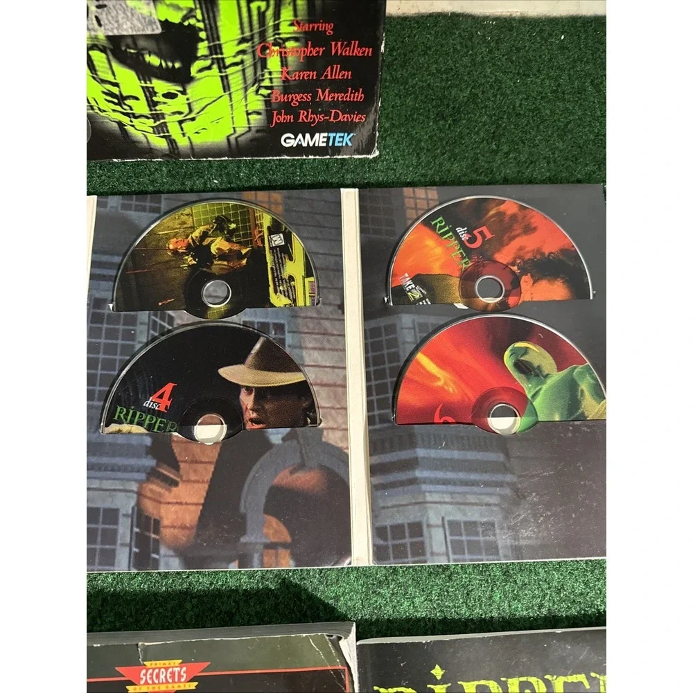Ripper 6-DISC PC Game w/ Rare Strategy Guide Complete CD-ROM Win95 Big Box 1996